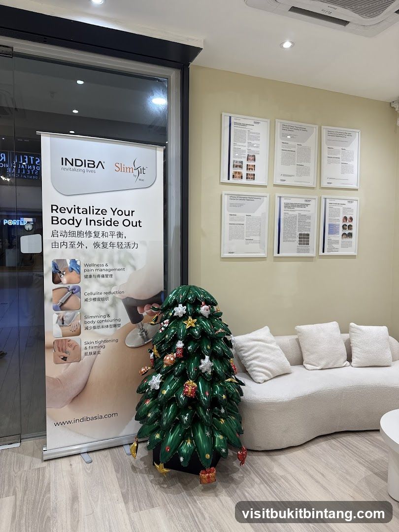 Clinic Interior with Promotional Banner and Christmas Tree