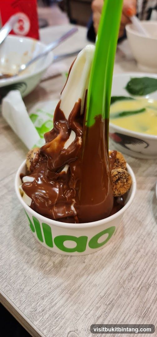 Soft Serve Ice Cream with Chocolate Drizzle
