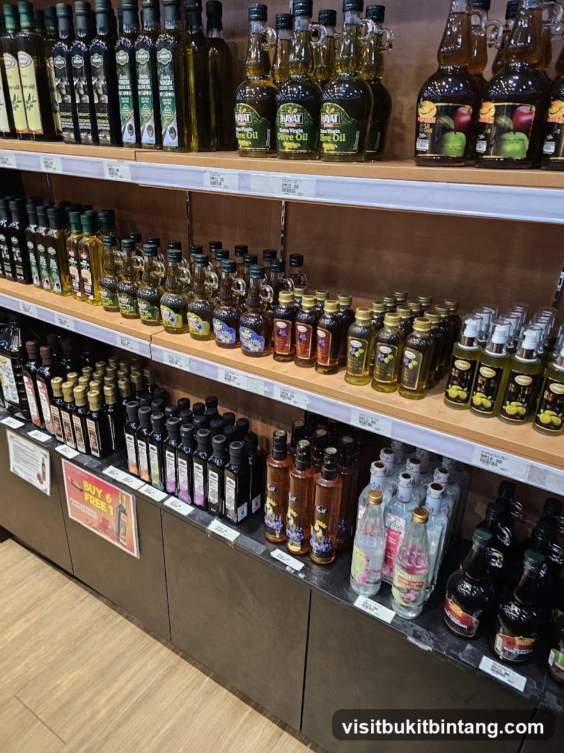 Bottles of Olive Oil and Other Liquids on Shelves