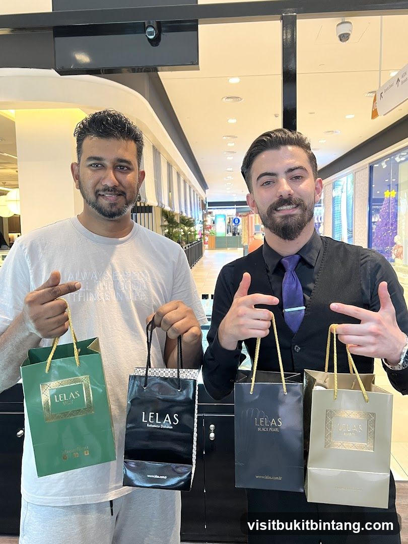 Two men holding shopping bags