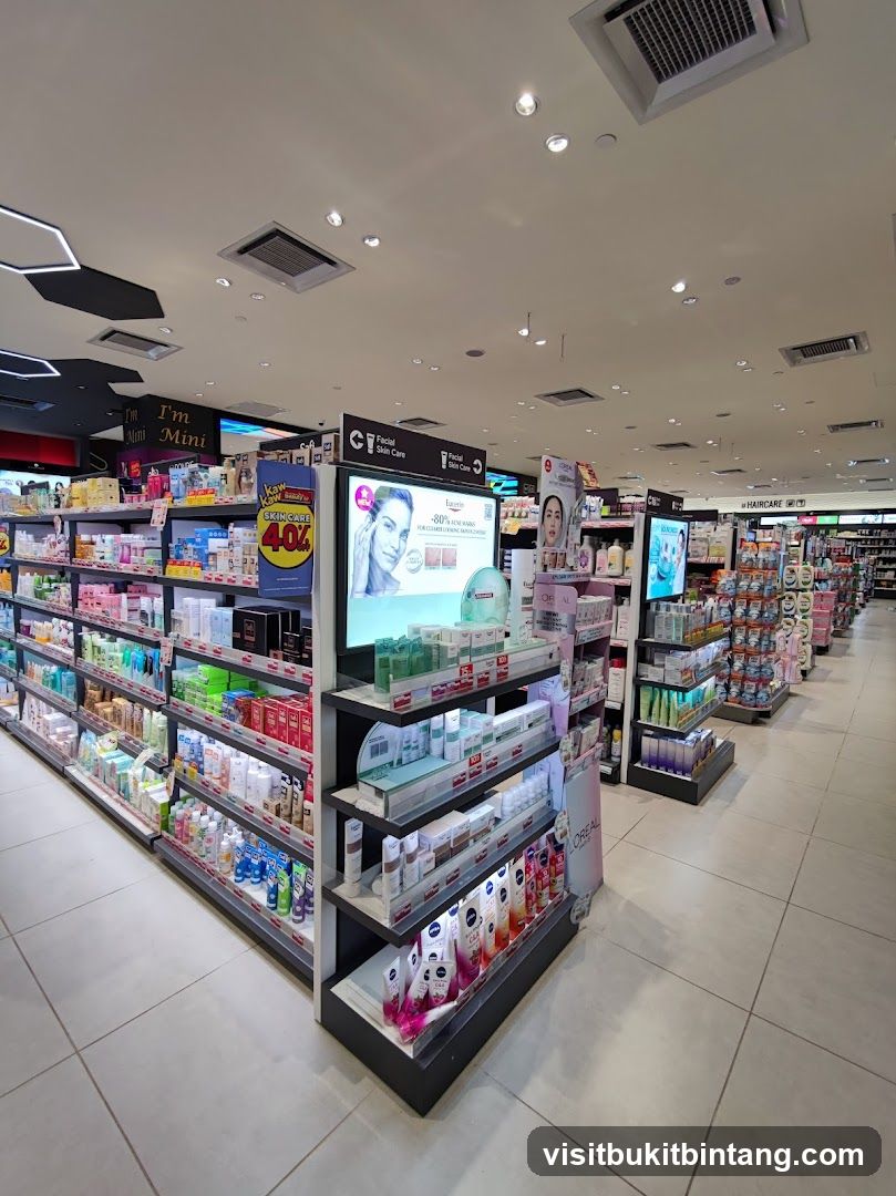 Cosmetics store aisle
