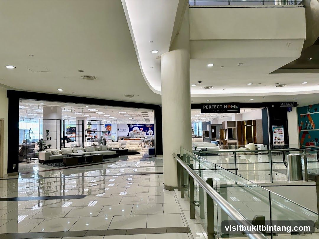 Interior of a furniture store in a mall
