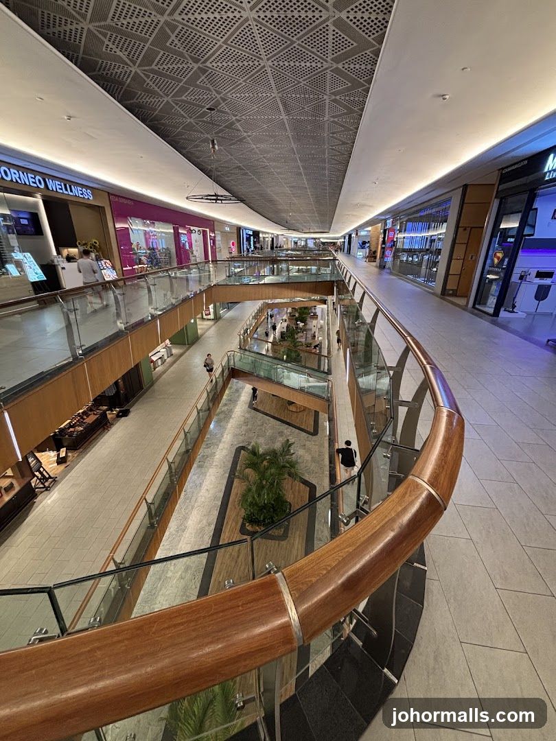 Interior of a multi-level shopping mall