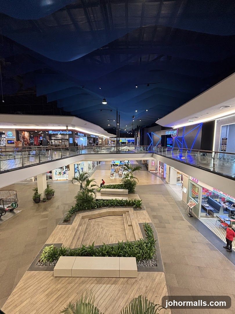 Indoor shopping mall with modern design