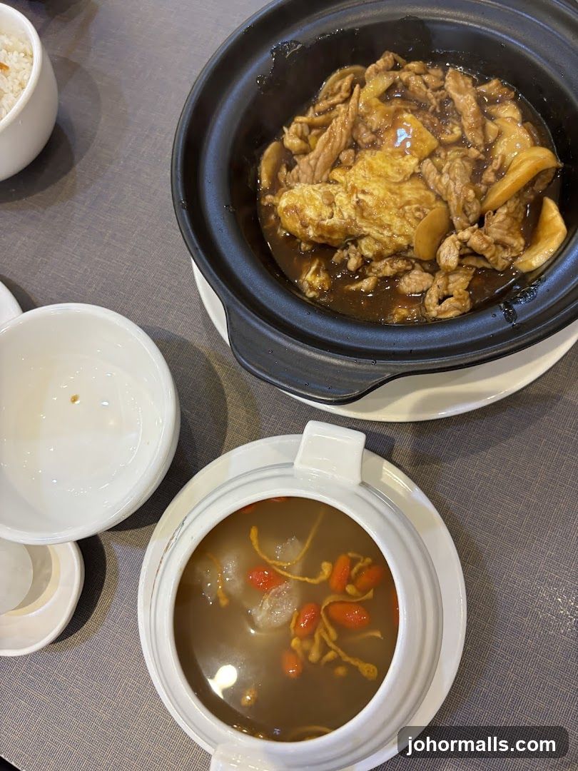 Dishes of food on a table