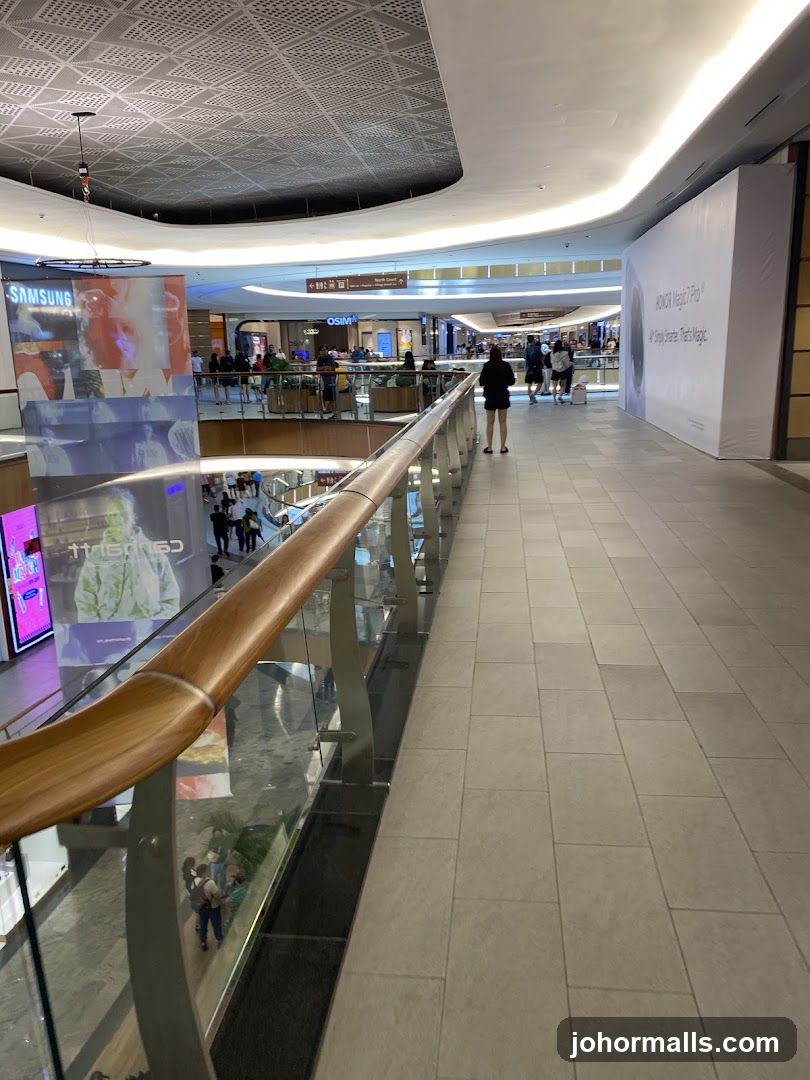 Mall interior with advertisements