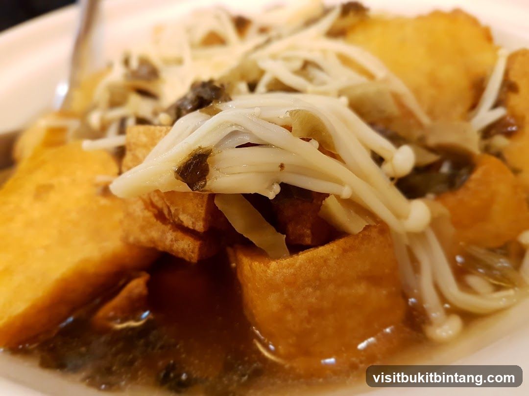 Braised Tofu with Enoki Mushrooms