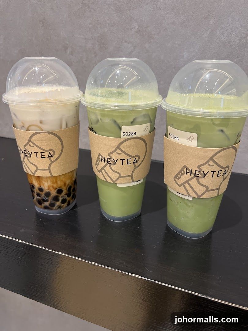 Three bubble tea drinks