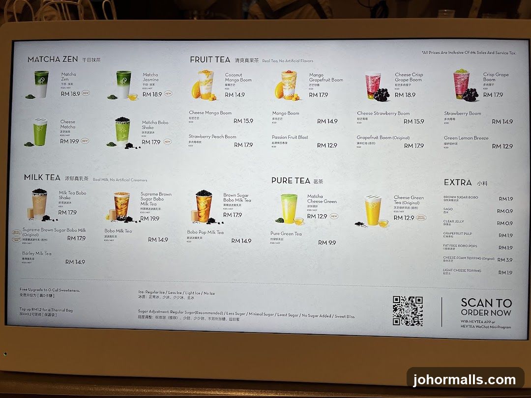HEYTEA Menu