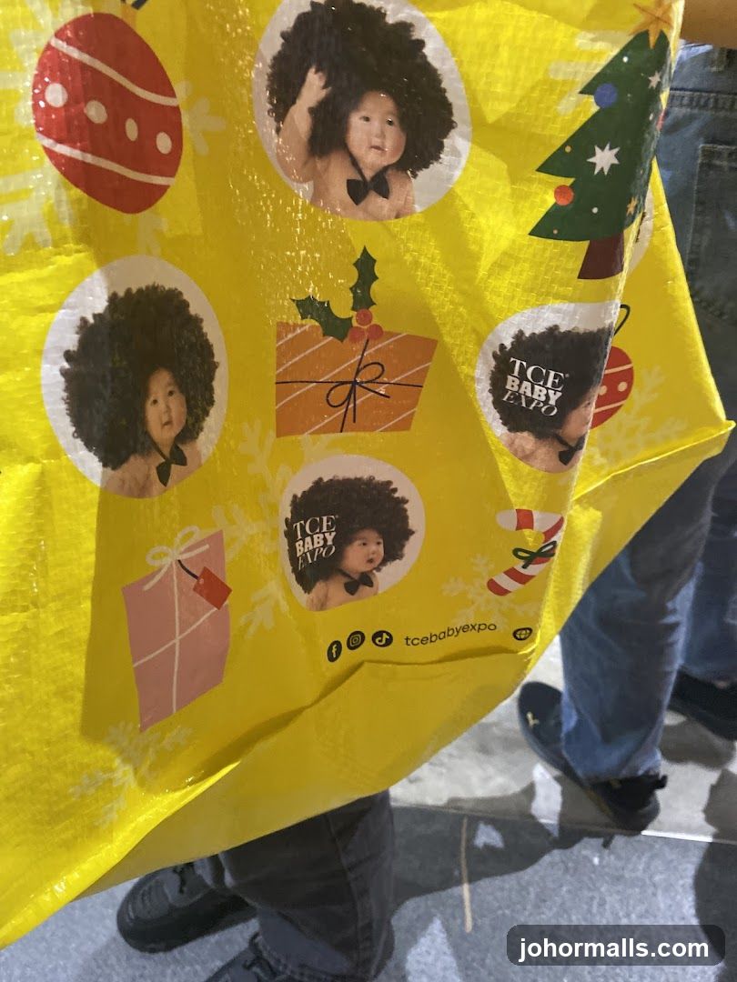 Yellow Tote Bag with Christmas Graphics