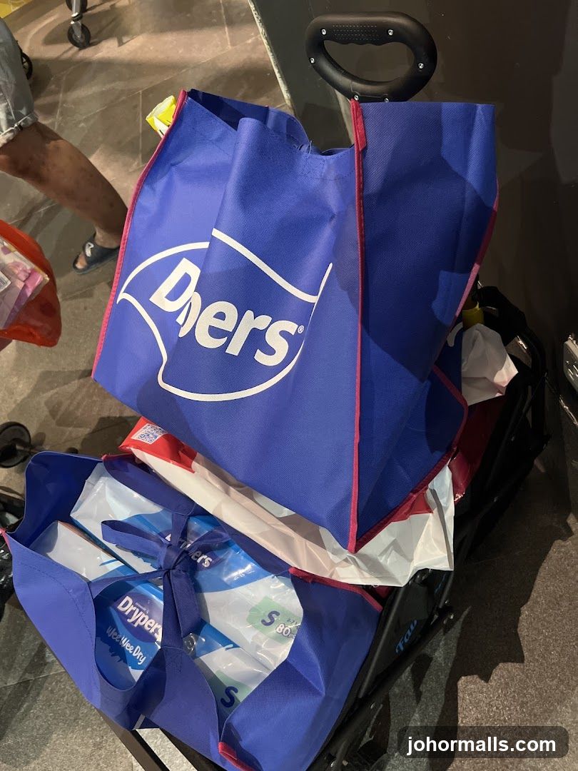 Shopping Bags with Diapers