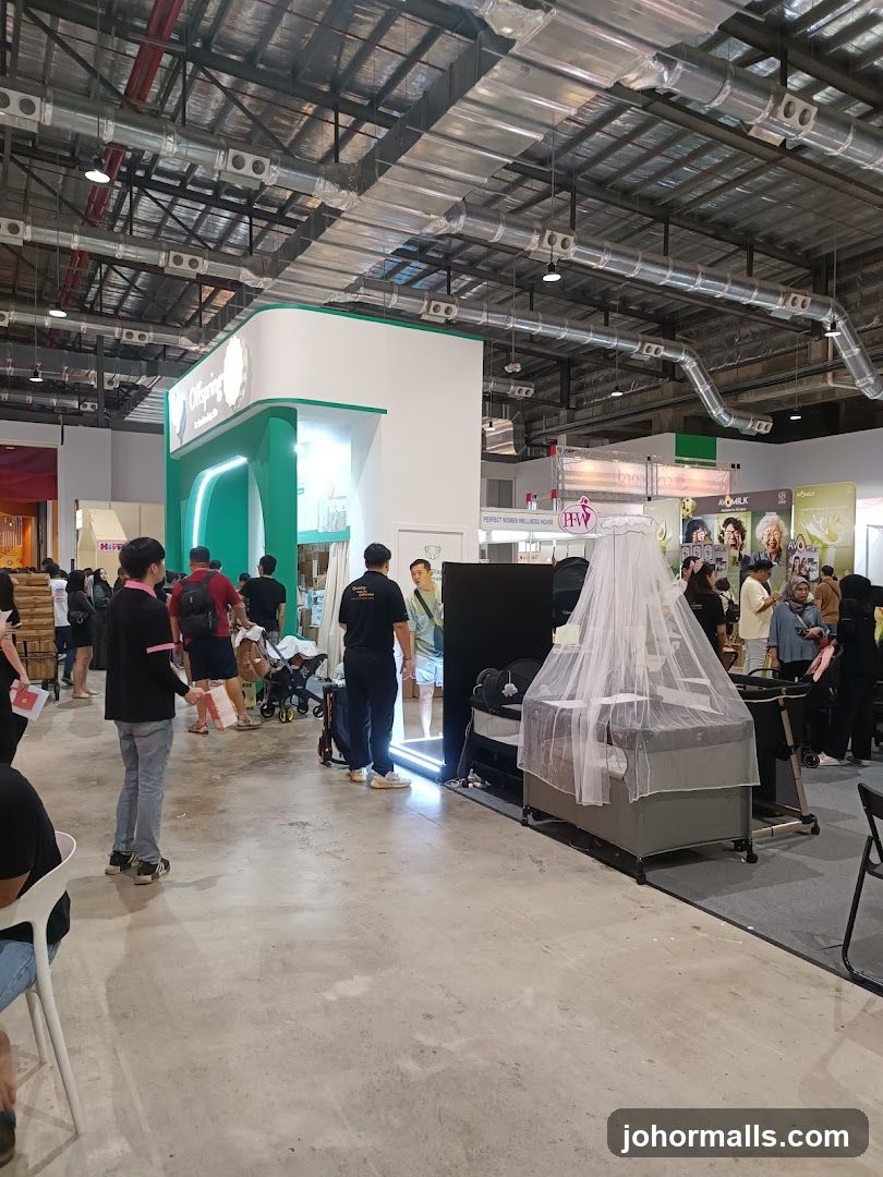 Exhibition Hall with Booths and Attendees