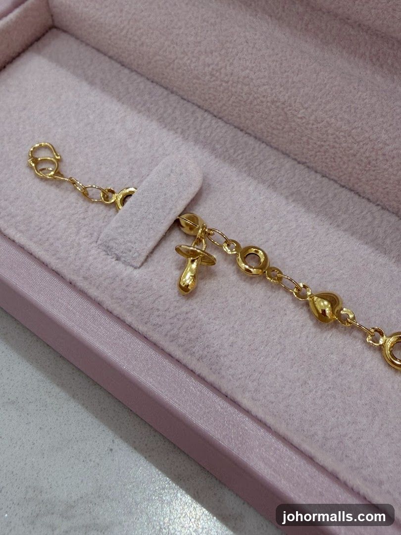 Gold Bracelet with Pacifier Charm