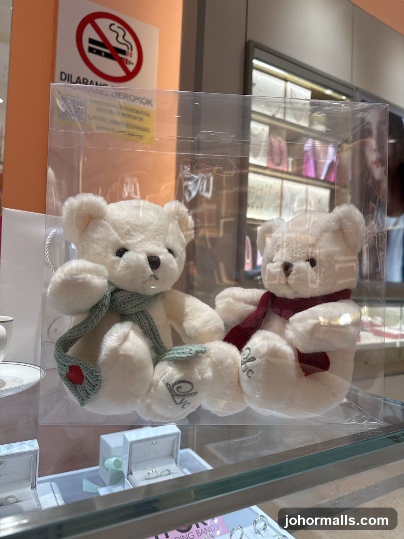 Teddy Bears in Display Case