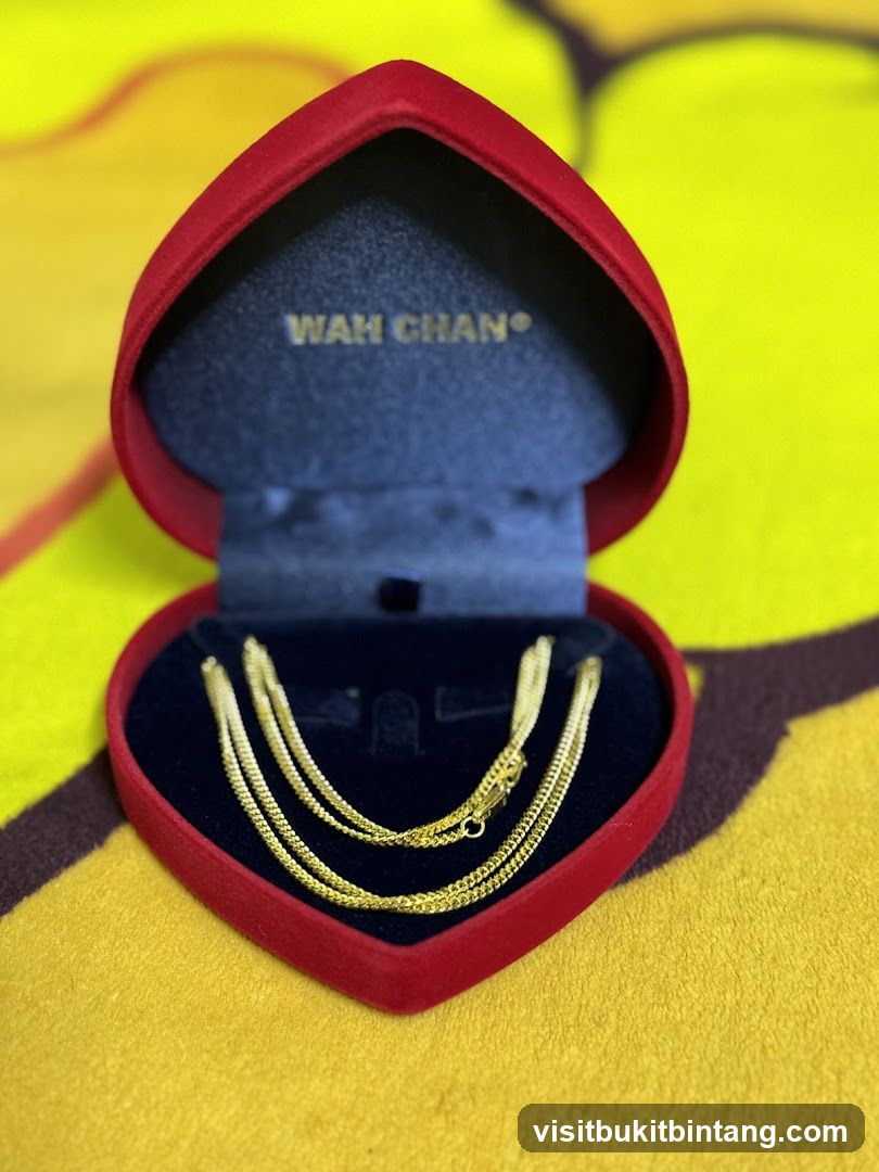 Gold Necklace in Heart-Shaped Box