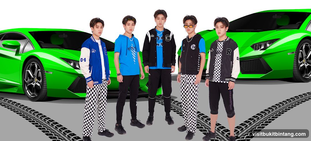 Fashionable young men posing with sports cars