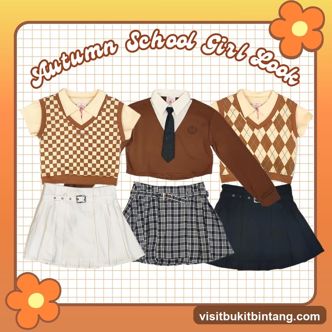 Autumn School Girl Look Outfits