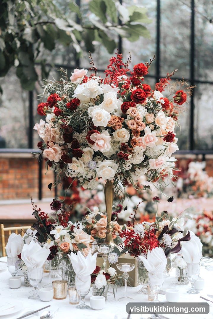 Elegant Floral Centerpiece on a Set Table