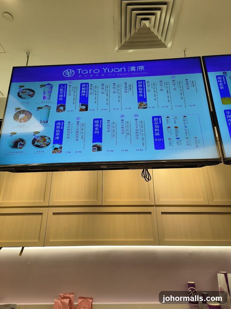 Taro Yuan Menu