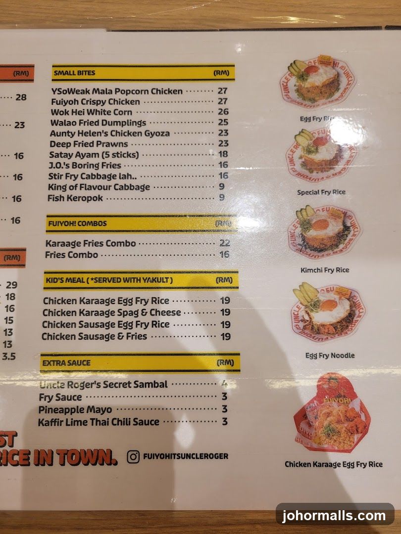 Fuiyoh! Menu