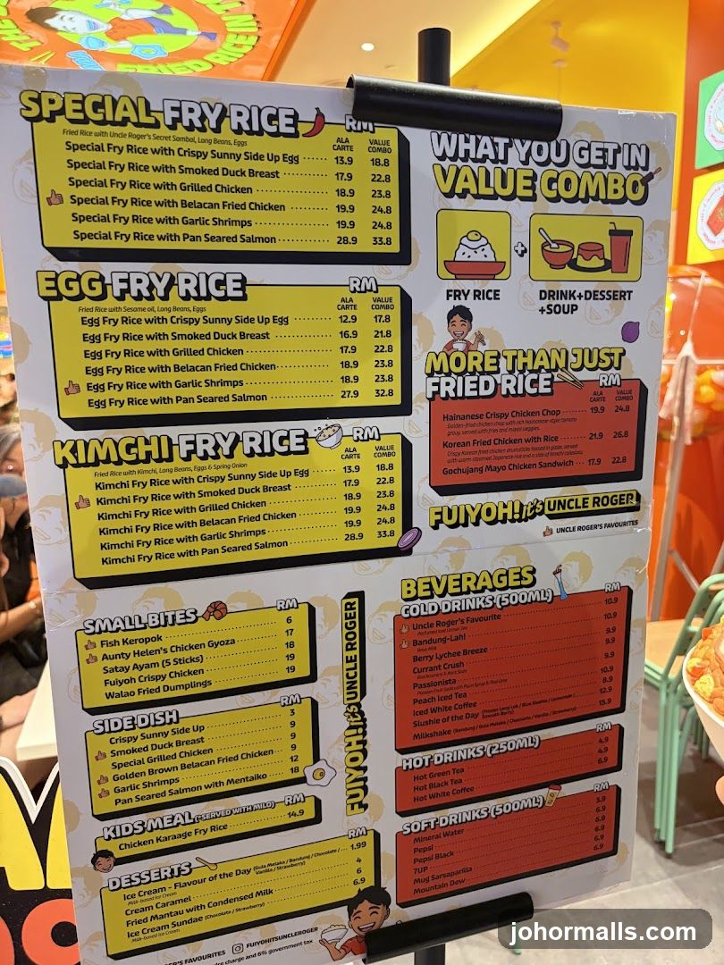 Fuiyoh! It's Uncle Roger Menu