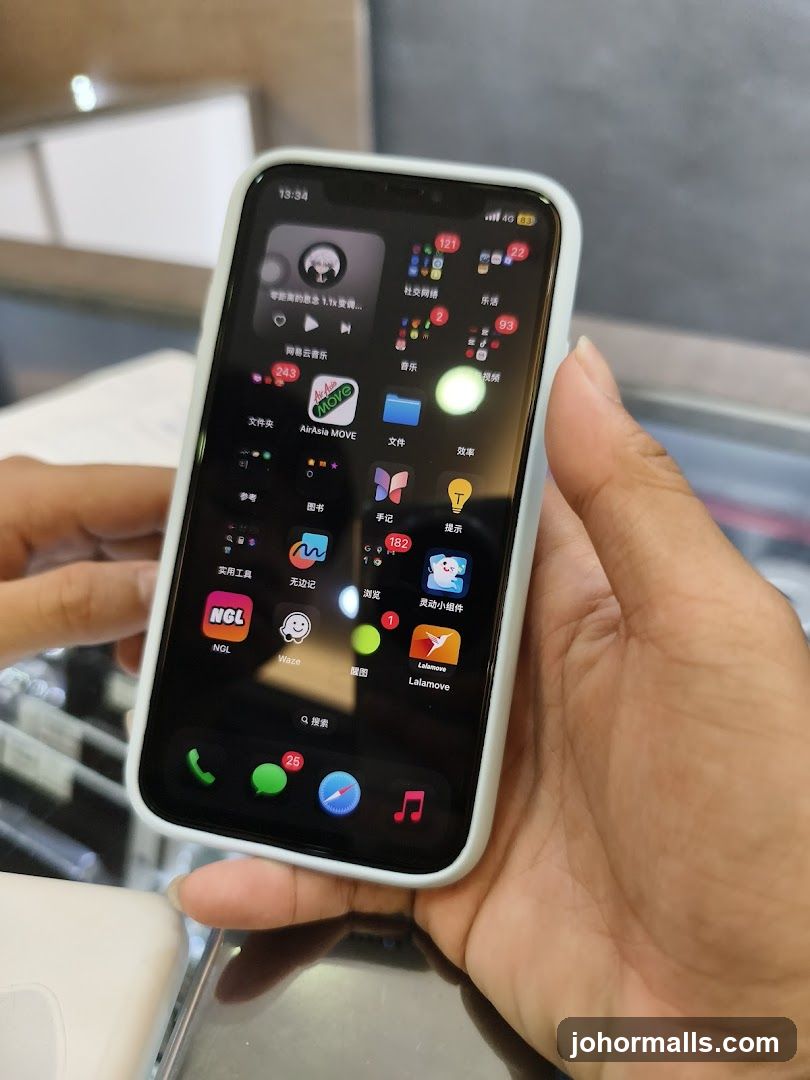 iPhone with various apps