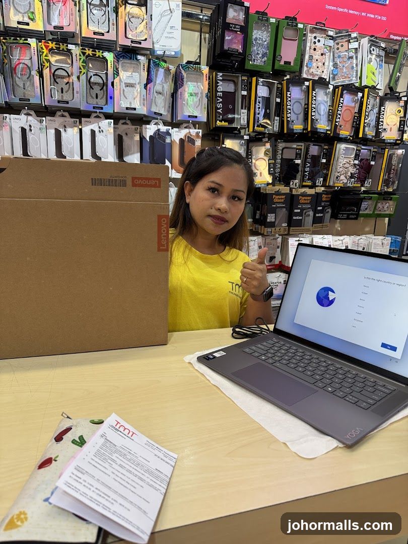 Woman with Lenovo Laptop