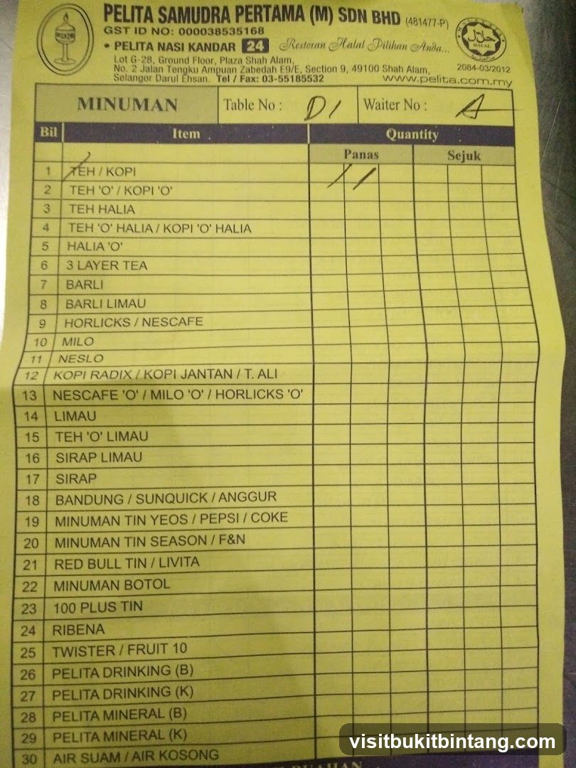 PELITA NASI KANDAR 24 MINUMAN