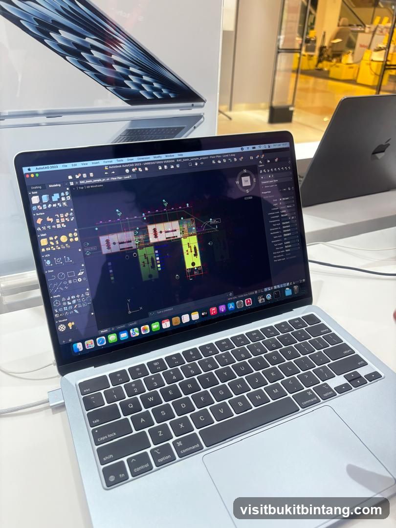Laptop displaying architectural software