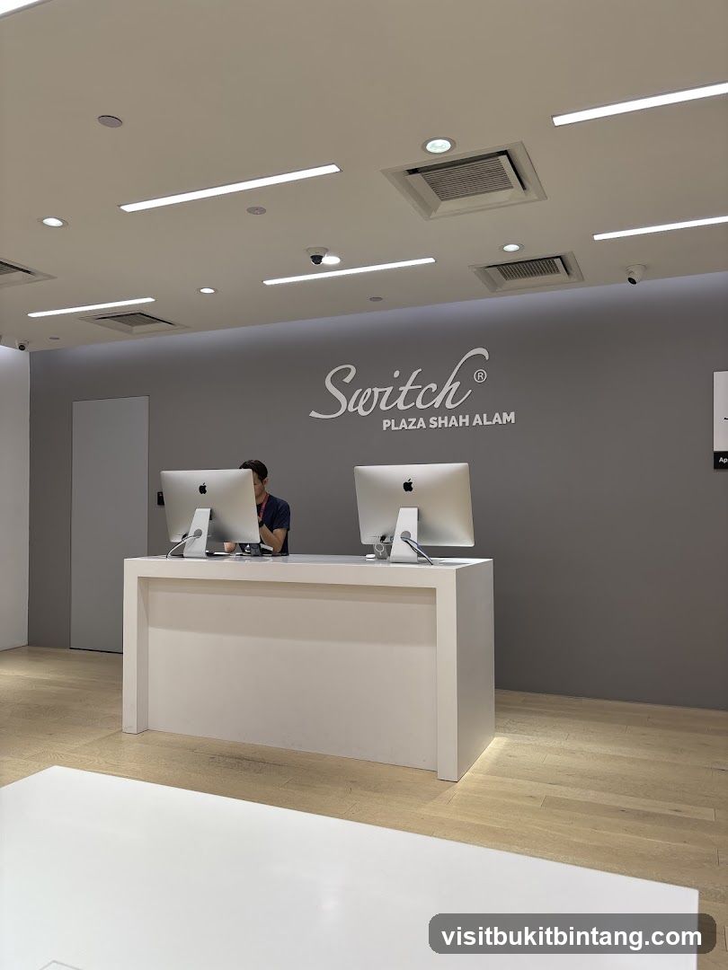 Store interior with reception desk