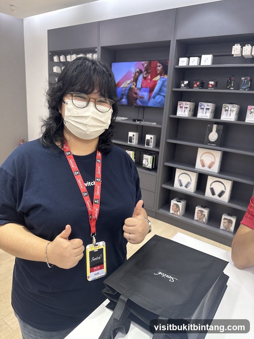 Employee with Shopping Bags