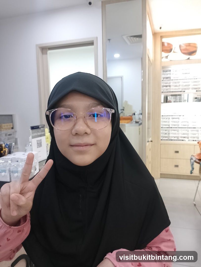 Young girl wearing glasses