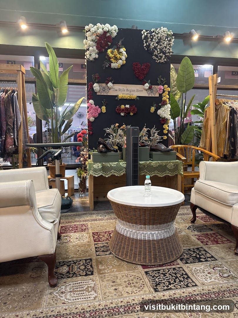 Store Interior with Floral Display and Seating
