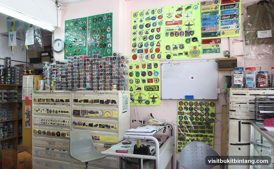 Shop Interior with Patches and Memorabilia