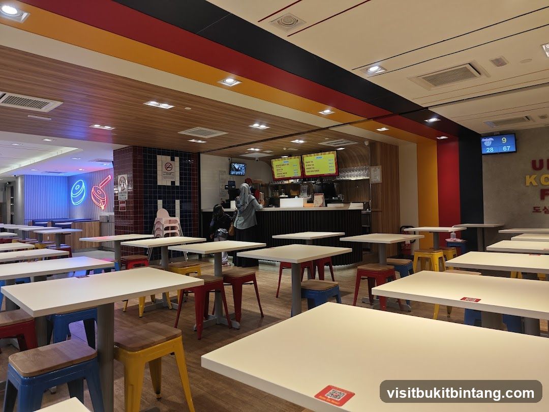 Restaurant Interior with Tables and Counter