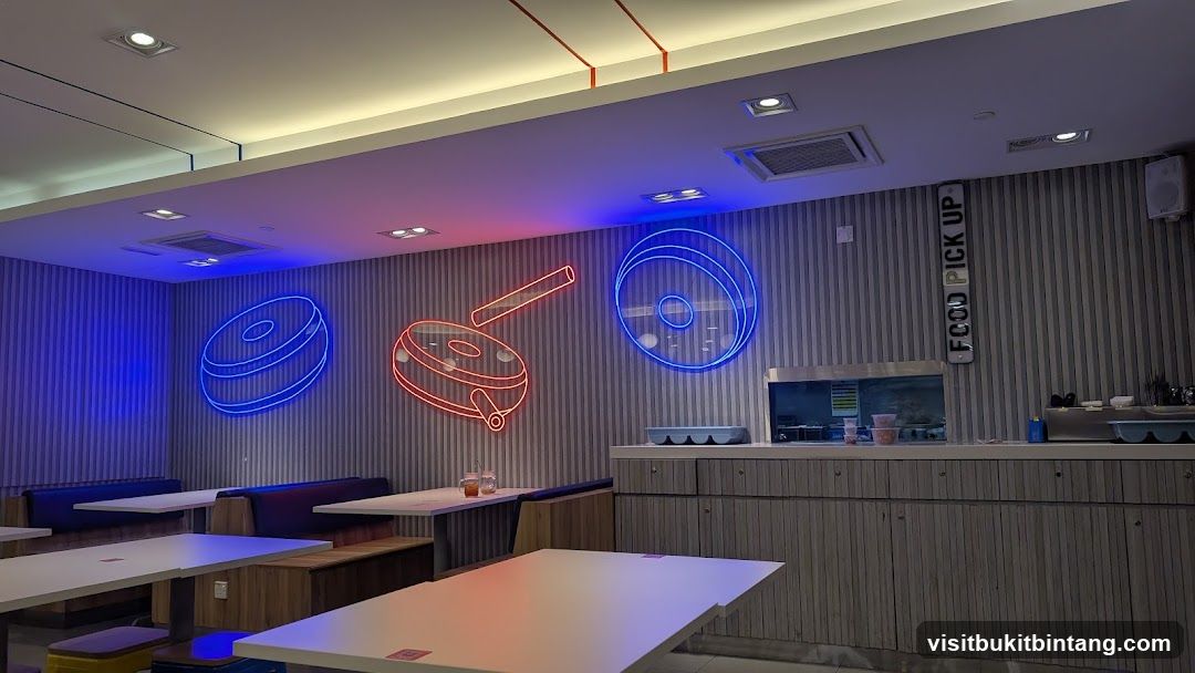 Diner with Neon Donut Signs