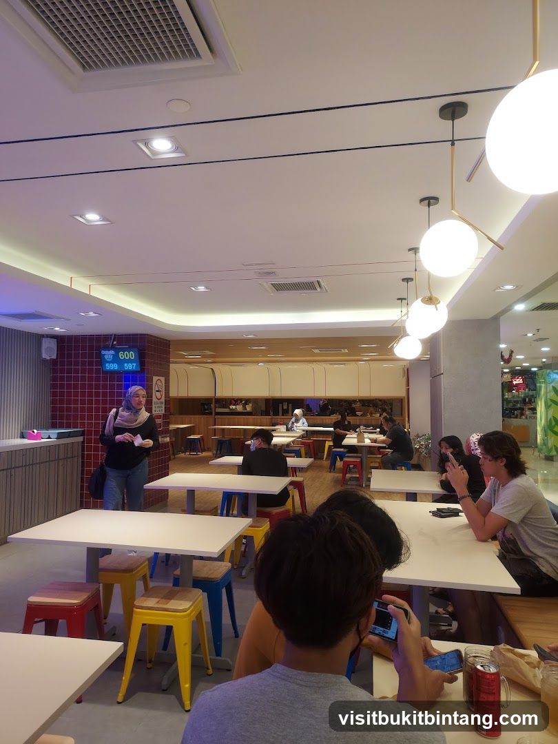 Diners in a brightly lit restaurant