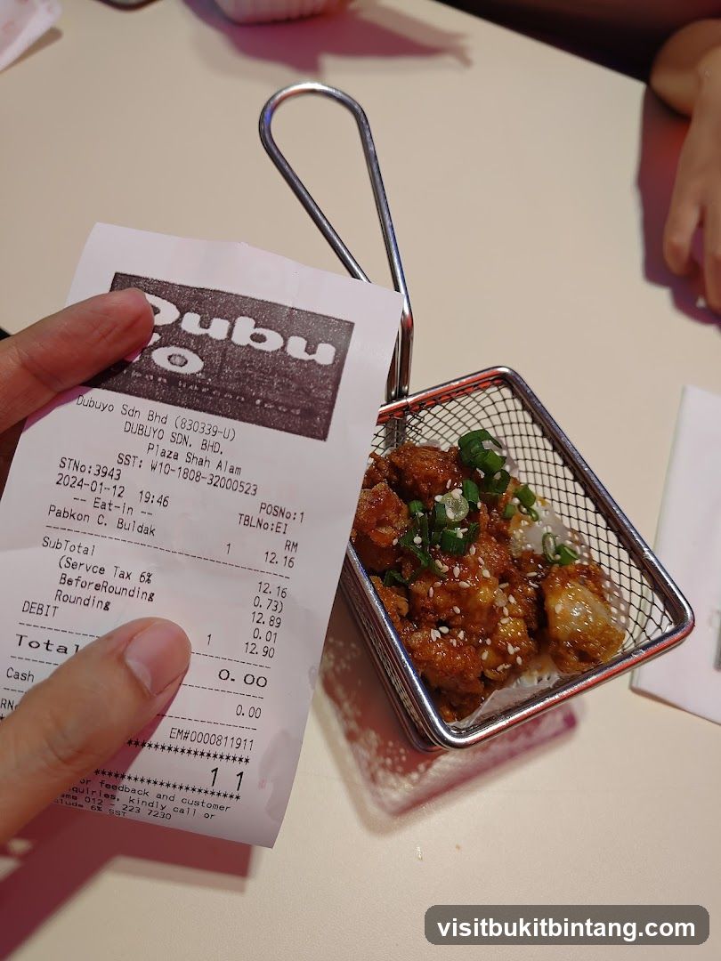 Receipt and Food