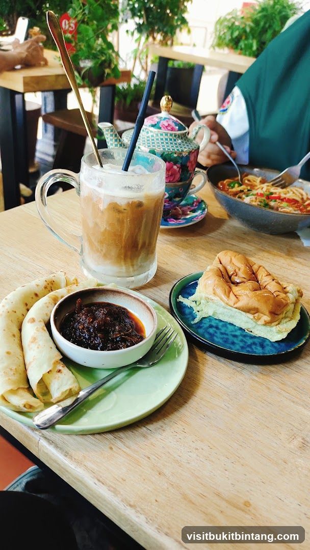 Iced Coffee and Roti with Sambal