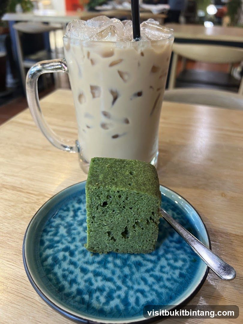Iced Coffee and Matcha Cake