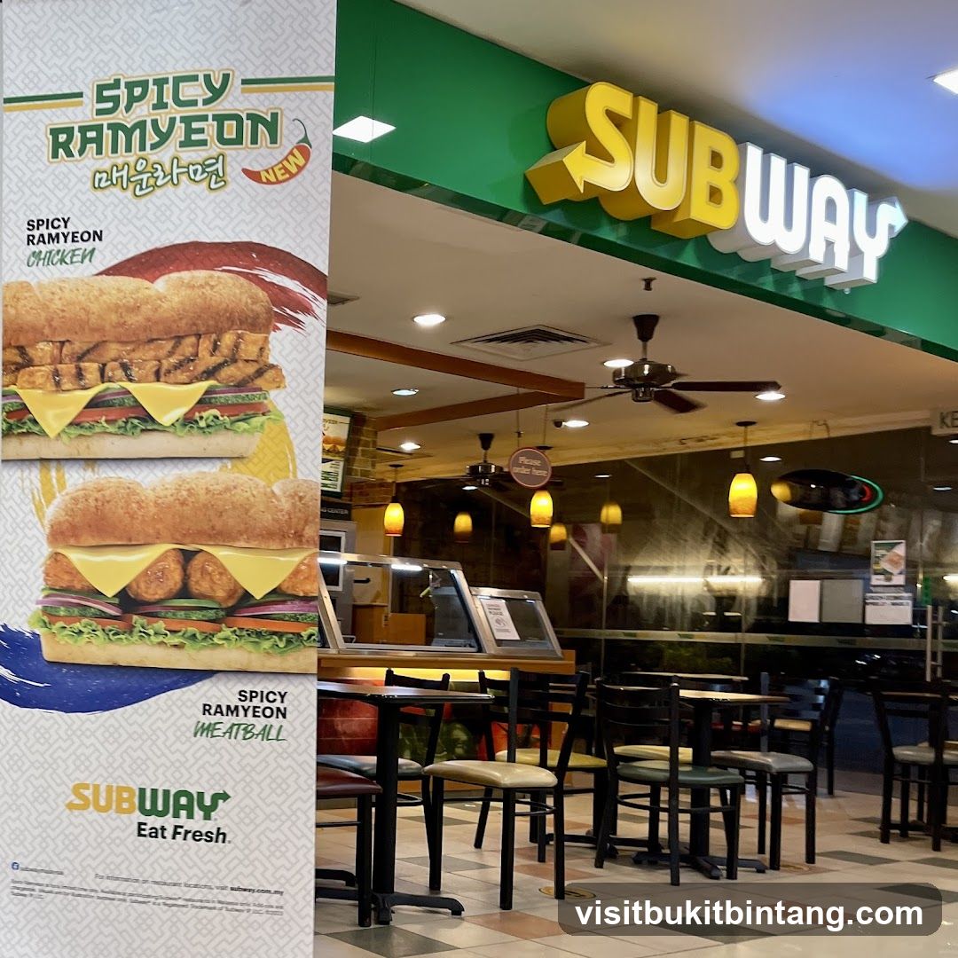 Subway Restaurant Interior and Advertisement