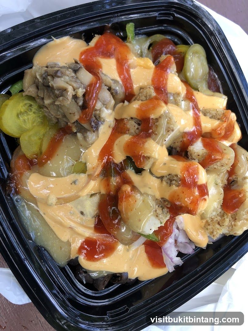 Food Bowl with Sauces and Toppings