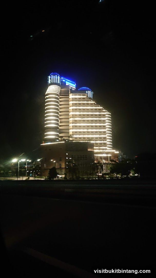 Illuminated modern building at night
