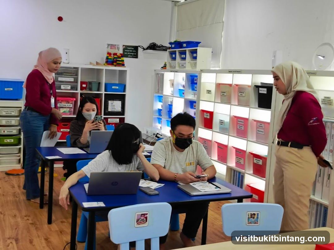 Classroom setting with students and instructors