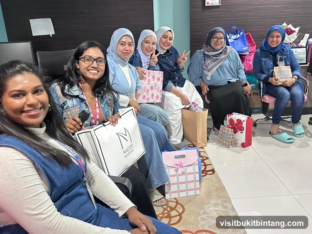 Group of women with gift bags