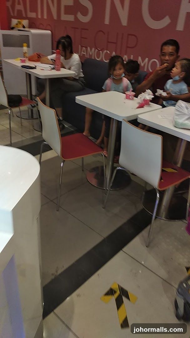People eating at tables