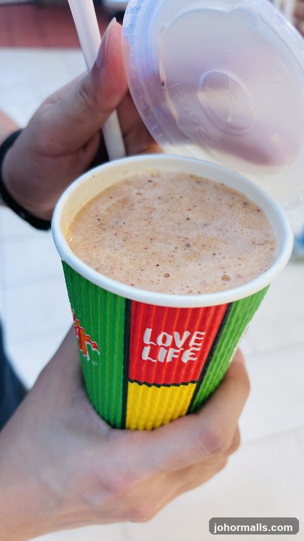 Drink in a branded cup