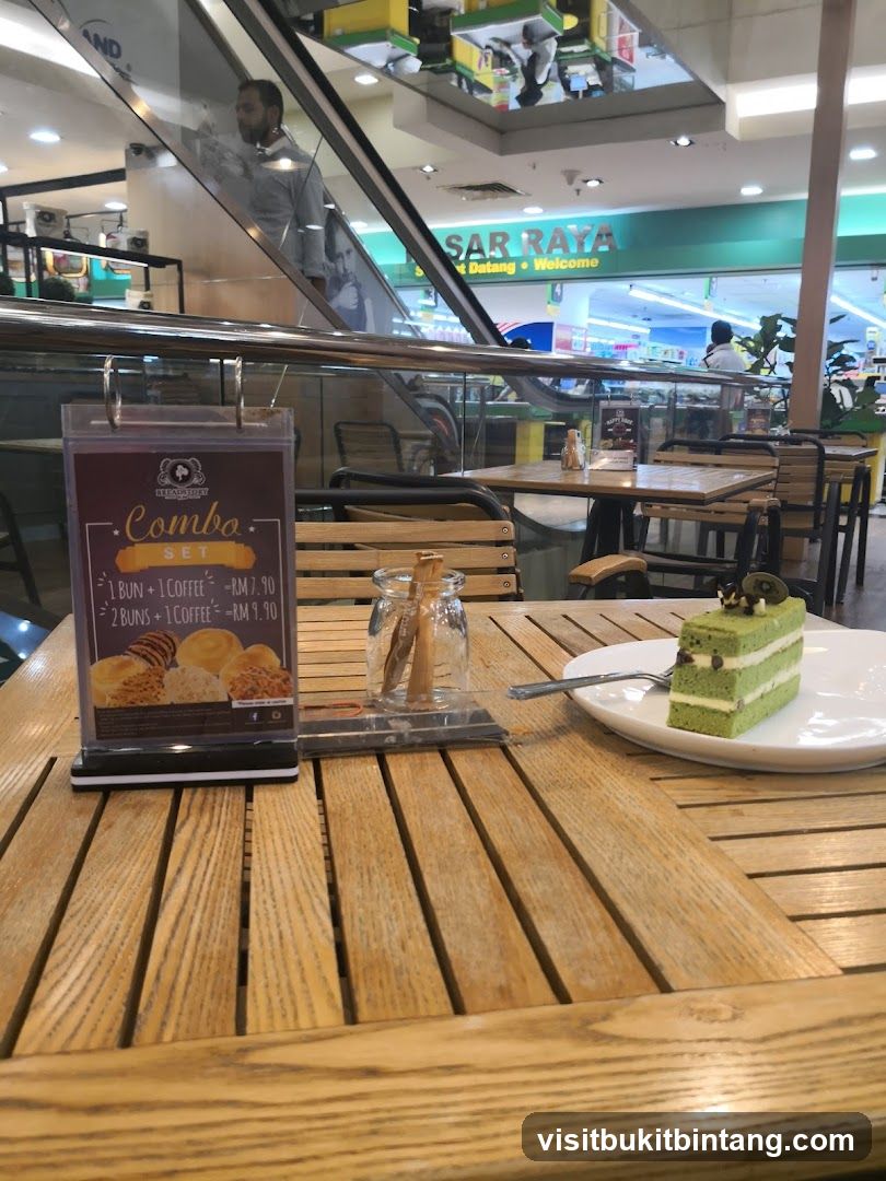 Cafe Table with Cake and Menu