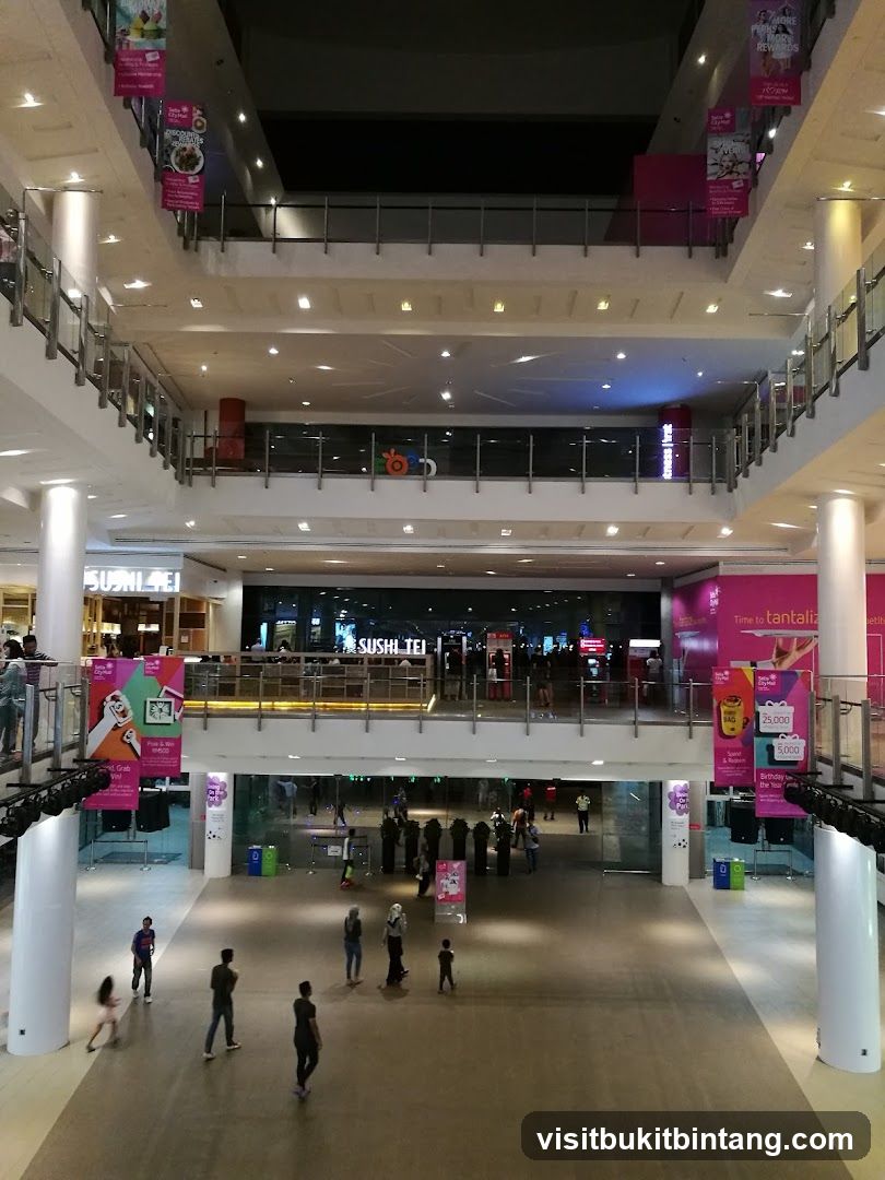 Mall Interior with Shops and People