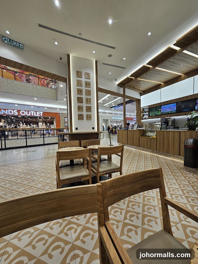 Cafe Interior with Wooden Furniture
